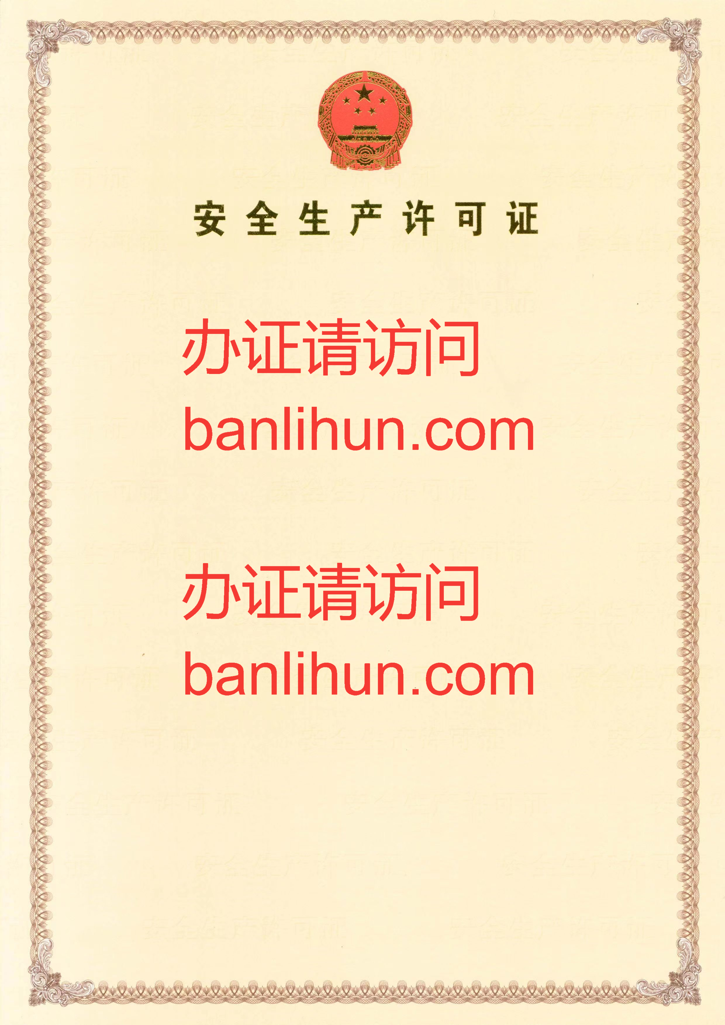 安全生产许可证样本